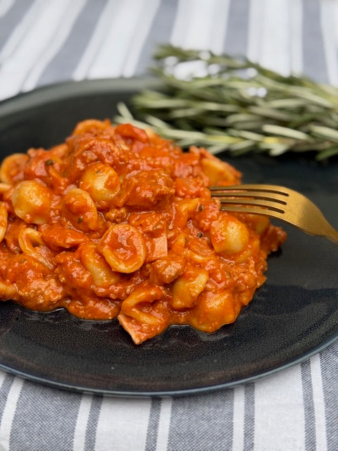 Orecchiette gehakt mortadella